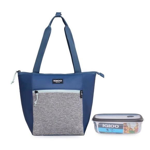 Igloo Repreve Active Classic Lunch Bag with Pack In - Blue Sea/Mist - Picture 1 of 8